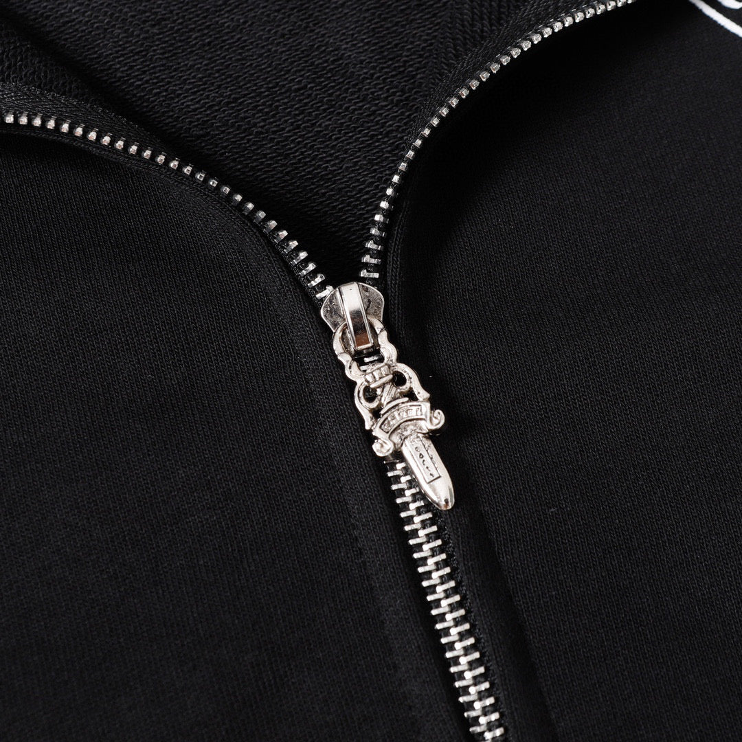 Chrome-Hearts Hoodie - Black Street Style Embroidered Sweatshirt 851