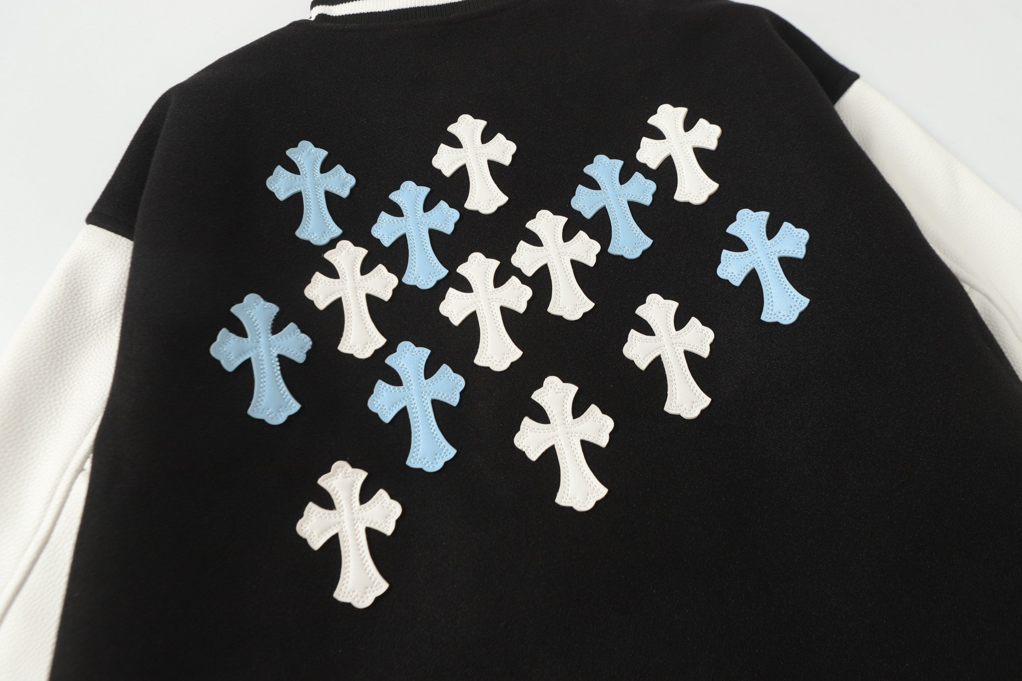 Chrome-Hearts Black White Street Style Baseball Coat 002
