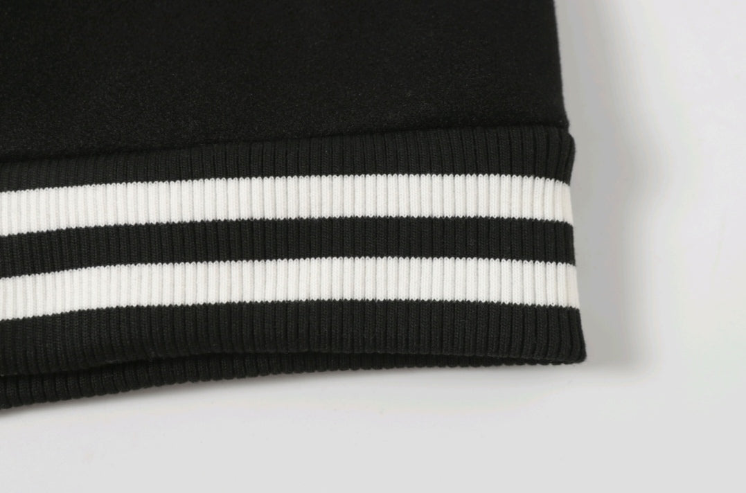 Chrome-Hearts Black White Street Style Baseball Coat 002
