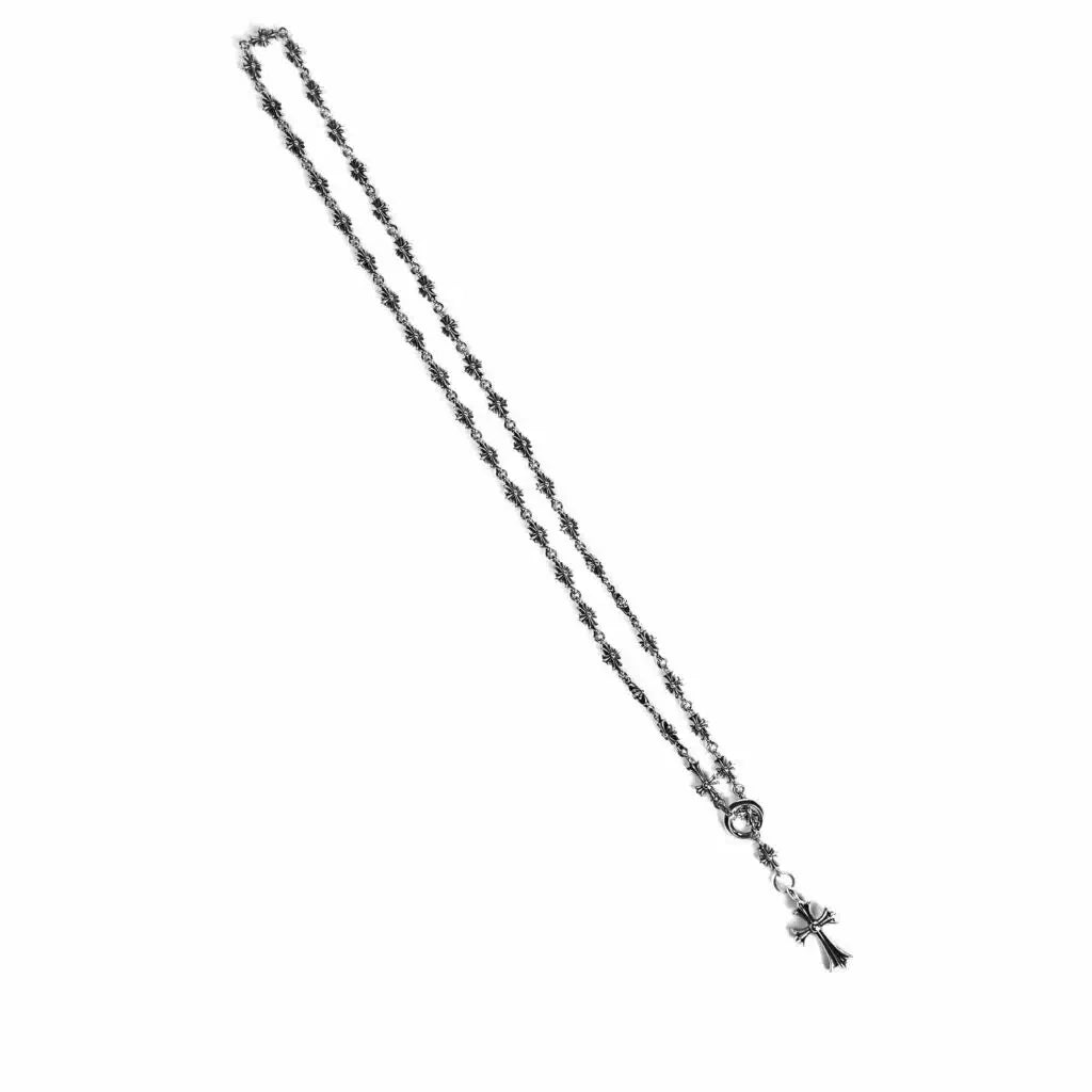 Chrome-Hearts CROSS AND BABYFAT CHARM WITH TINY E CH PLUS CHALK CHAIN