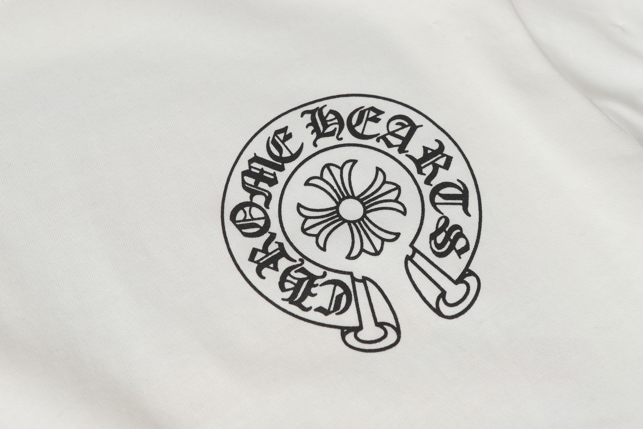 Chrome Hearts Logo Flag Long Sleeve Tee   Black White Gothic Street T-Shirt K2126